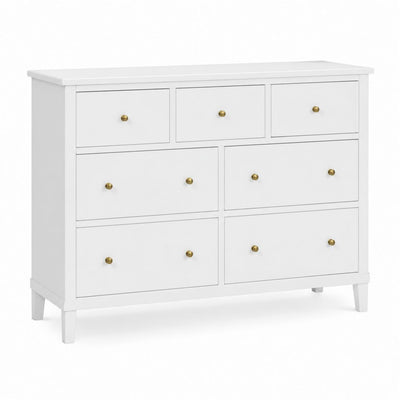 Buffet 7 tiroirs blanc en panneaux MDF rectangulaire 120 x 40 x 90 cm