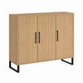 Buffet 3 portes chêne clair MDF rectangulaire 120 x 40 x 90 cm
